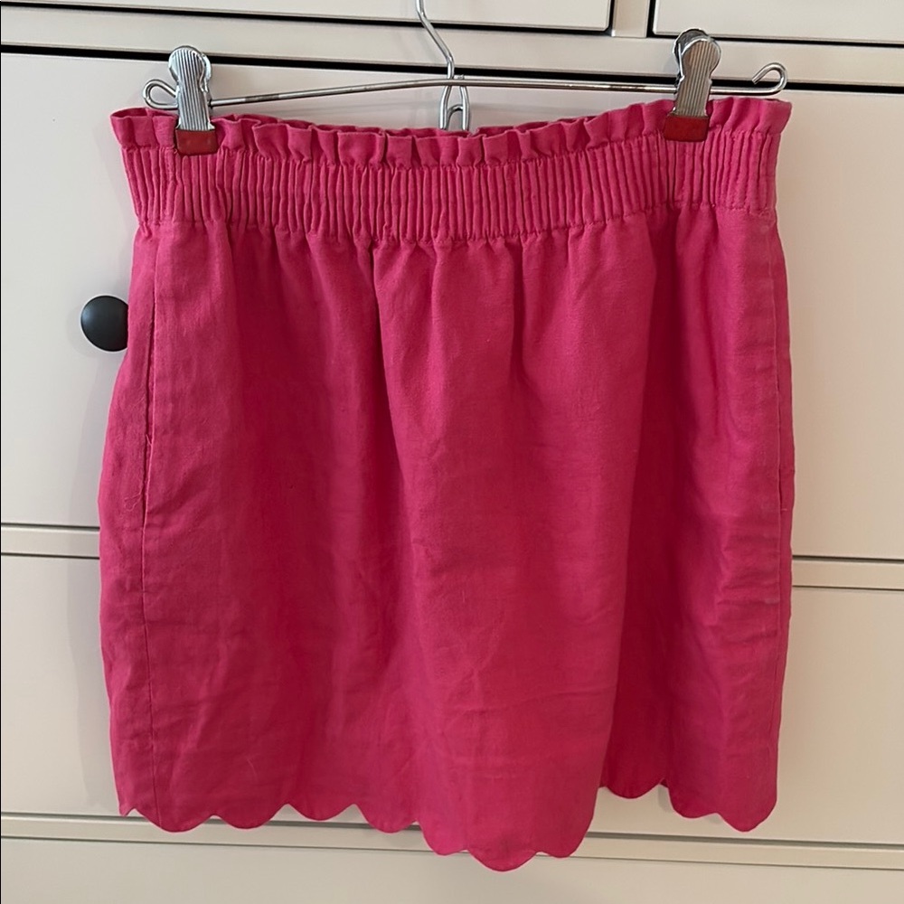 Pink Scalloped Hem Skirt